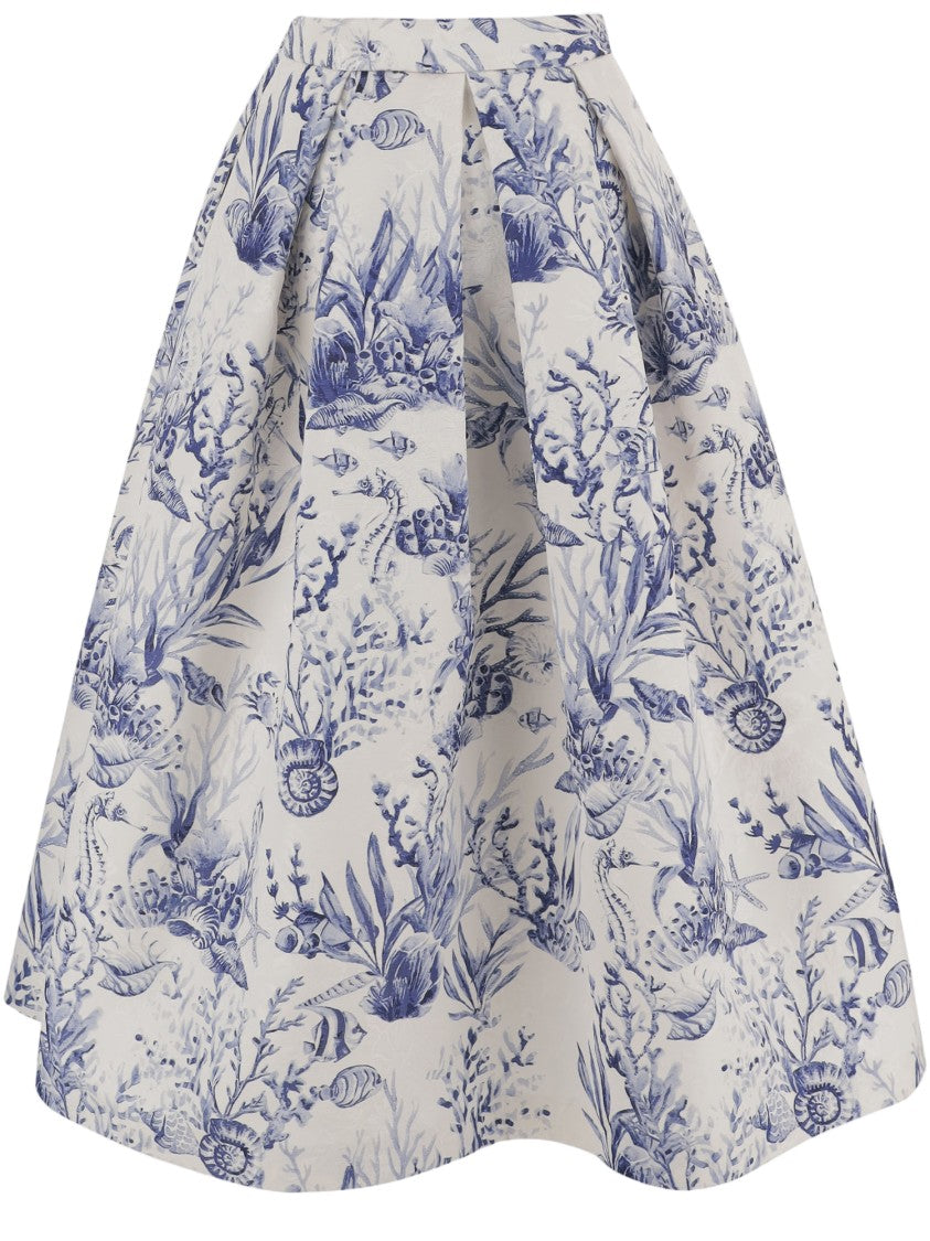 Lunatica Milano Flared Skirt With Fantasy Print