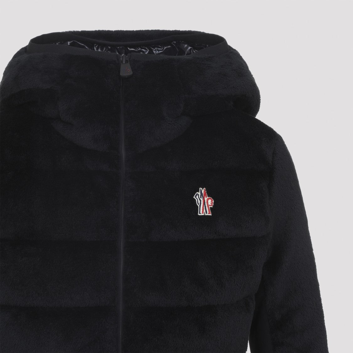 Moncler Grenoble Plush Padded Down Coat With Quilted Texture And Drawstring Detail