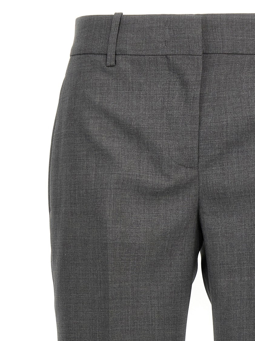 Ermanno Scervino Melange Virgin Wool Trousers With Stretched Crease