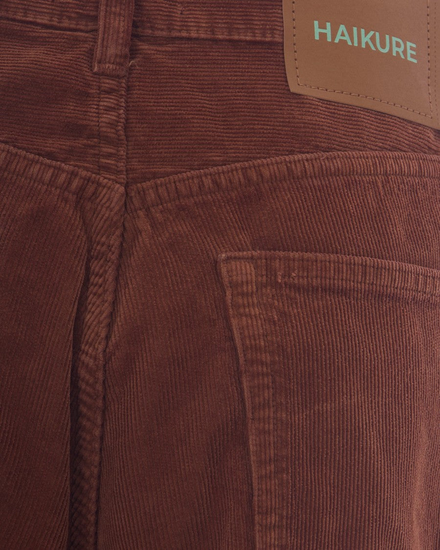 Haikure Wide-Leg Velvet Pants With Five-Pocket Design