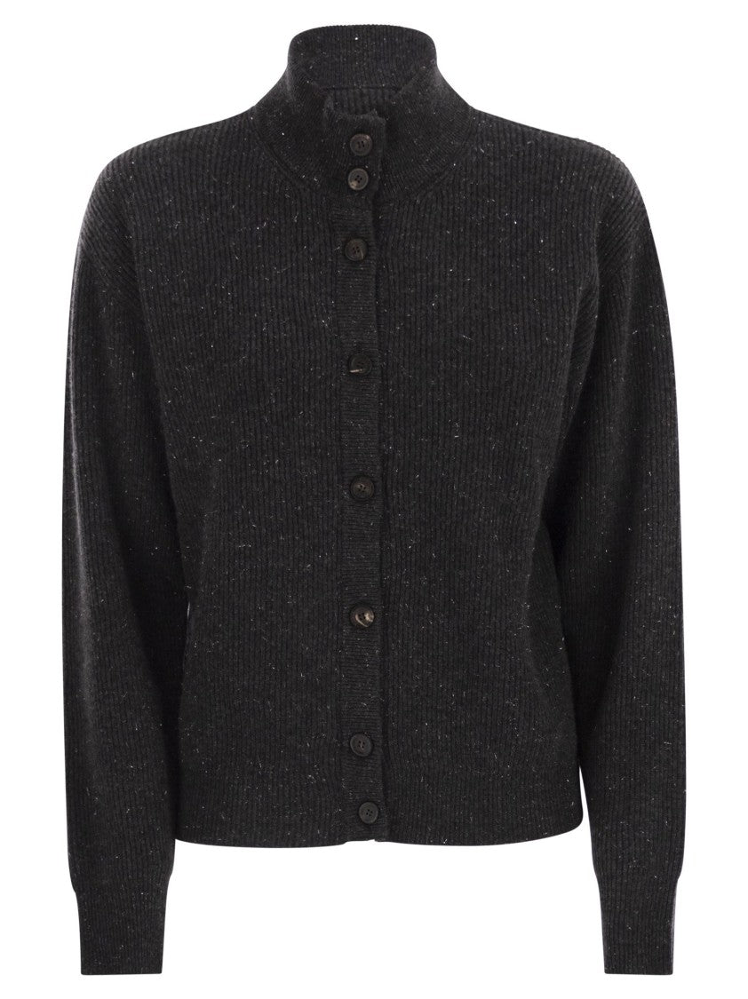 Peserico Cardigan With Buttons In Wool, Silk And Cashmere