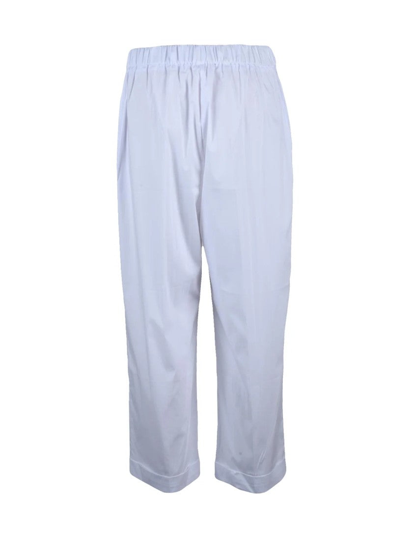 Meimeij Relaxed Fit Straight Leg Trousers With Elastic Waistband