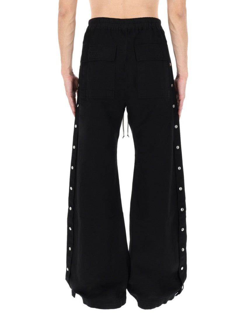 Drkshdw By Rick Owens Wide Pusher Black Cotton Snap Pants