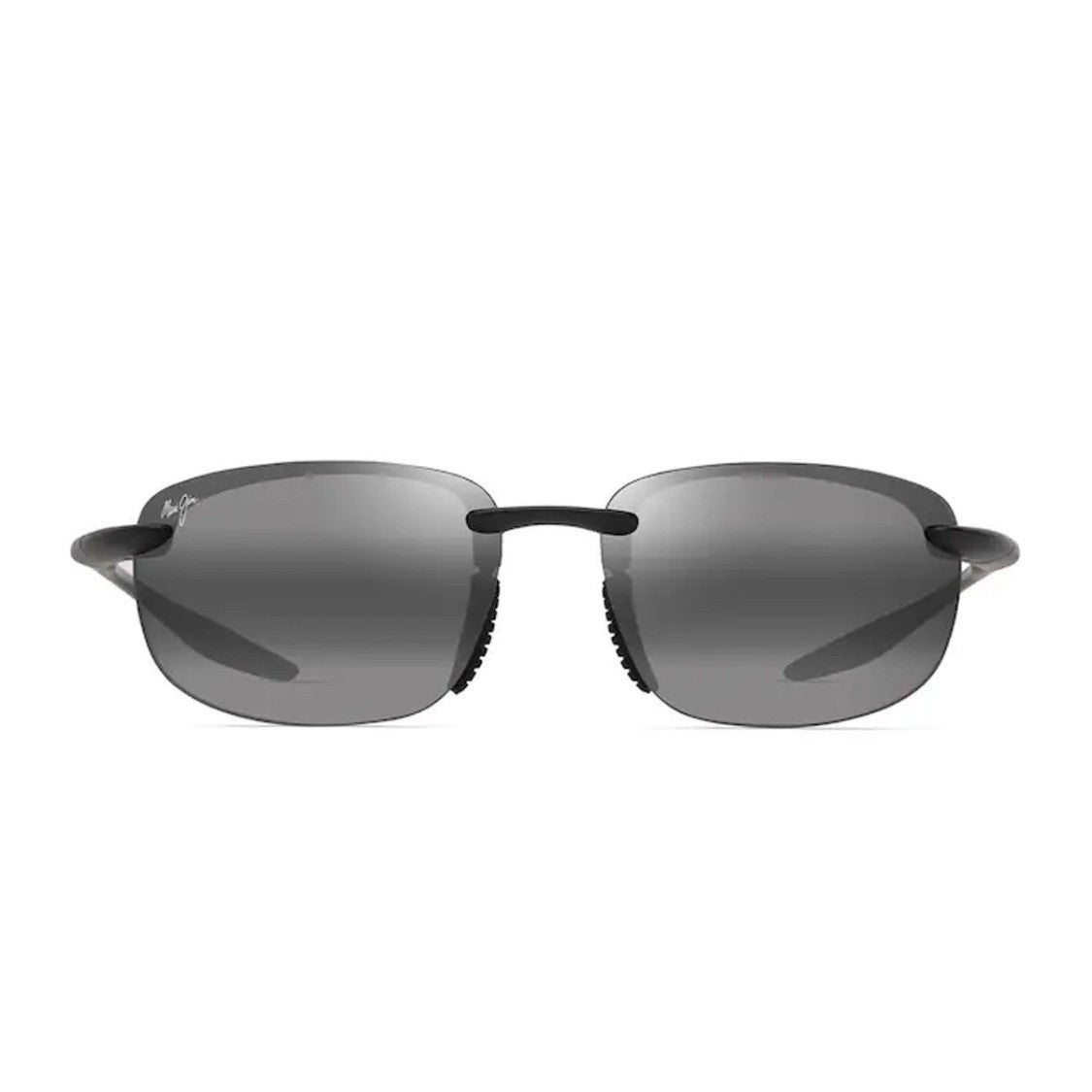 Maui Jim Matte Black Neutral Grey Ho'okipa Ultra Bio-Injected Wraparound Sunglasses
