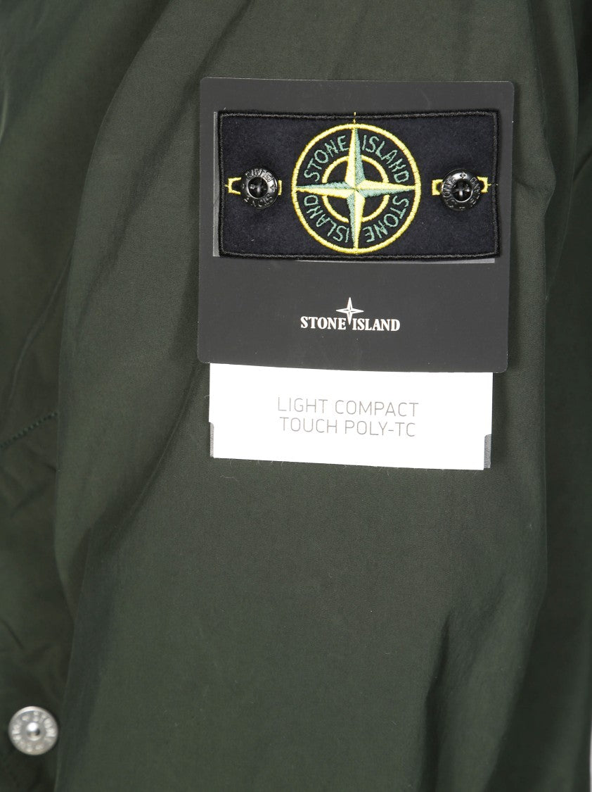 Stone Island Minimalistic Black Lightweight Jacket With High Collar