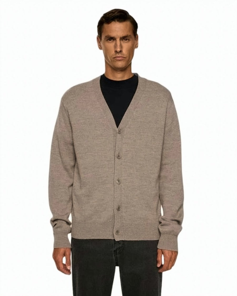 J Lindeberg Classic Merino Wool Cardigan With V-Neck
