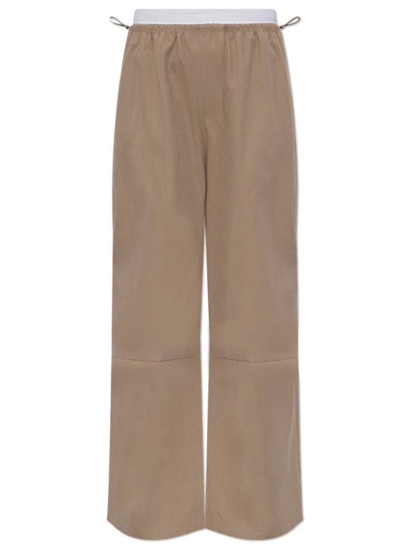 Alexander Wang Double Layer Cotton Wide-Leg Pants