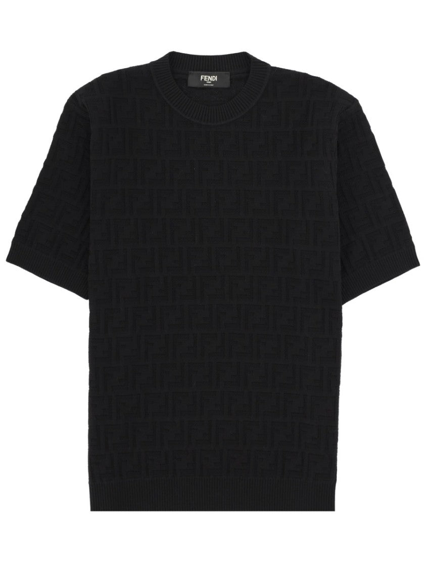 Fendi Subtle Textured Cotton T-Shirt