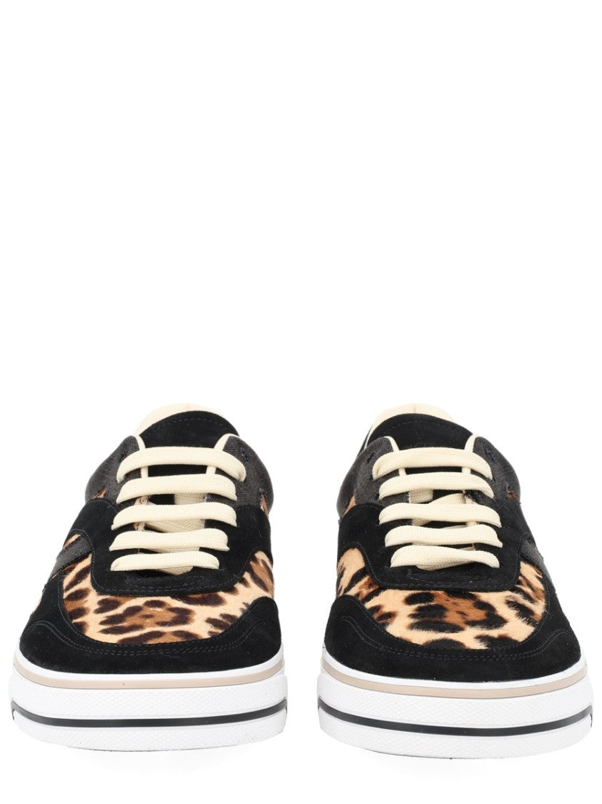 Dolce & Gabbana Multicolor Dg Sailing Suede Leopard Sneakers
