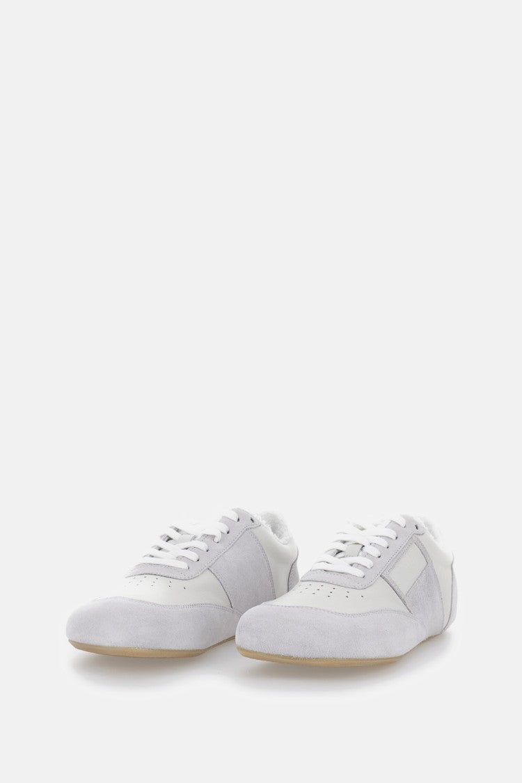 Mm6 By Maison Margiela White Leather And Suede Sneakers