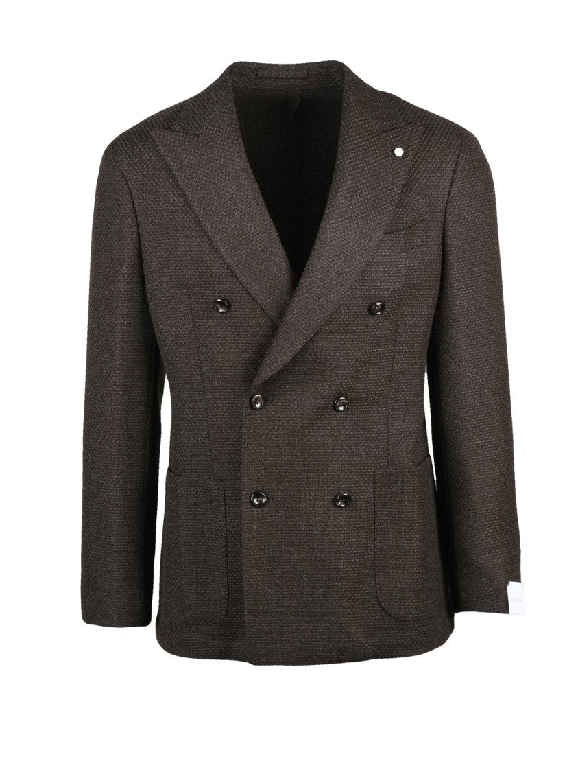 Luigi Bianchi Textured Virgin Wool Double-Breasted Blazer