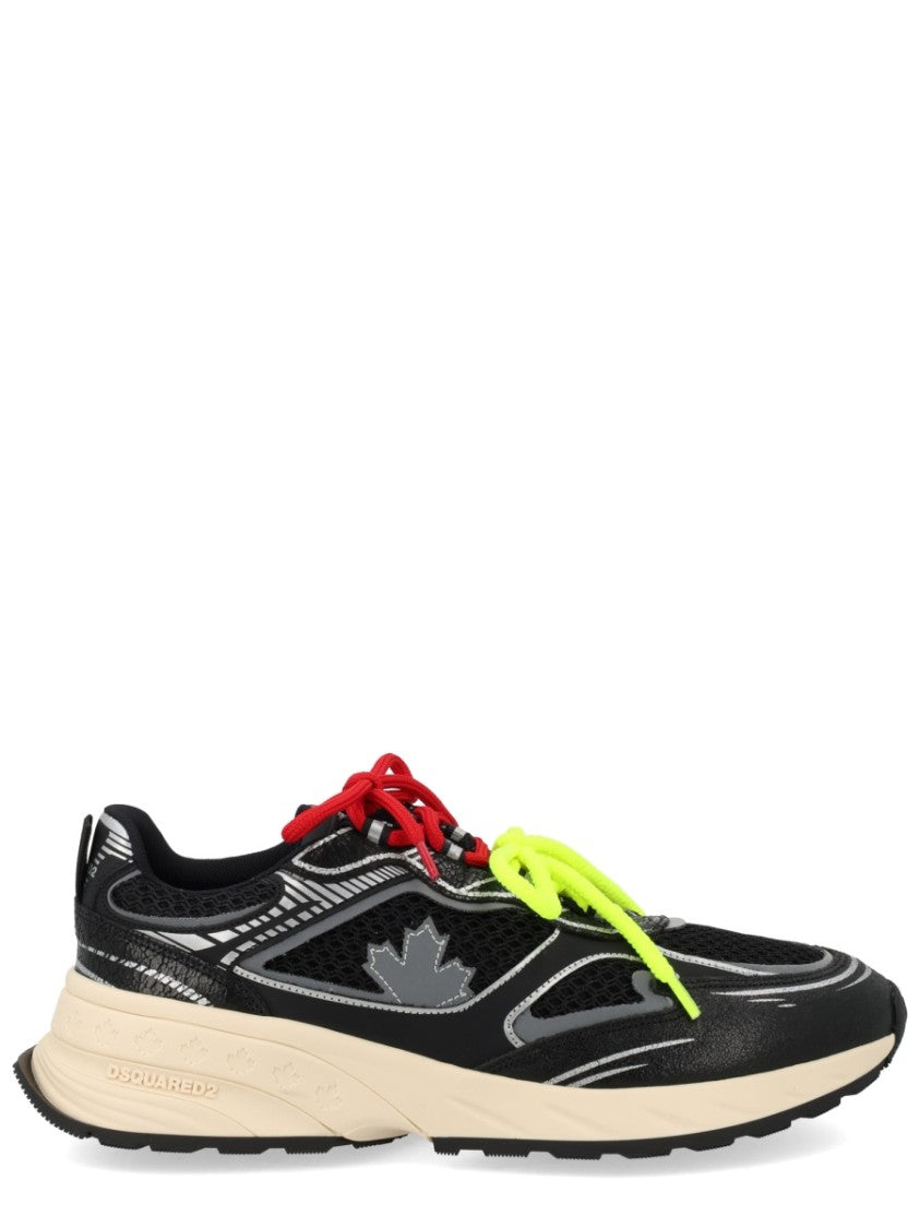 Dsquared2 Sprinter Black Mesh Suede Sneakers