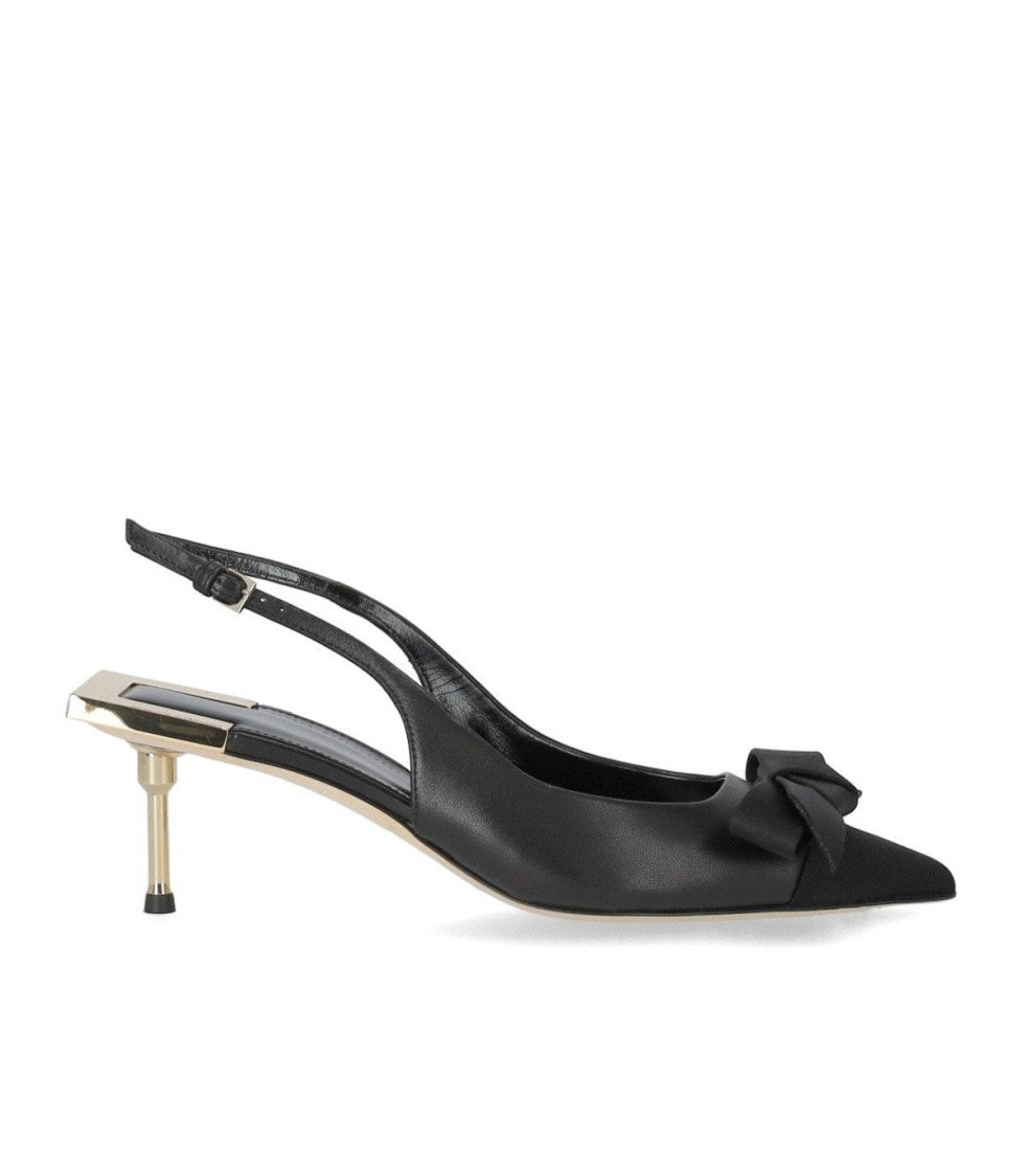 Elisabetta Franchi Black Slingback Pump With Bow