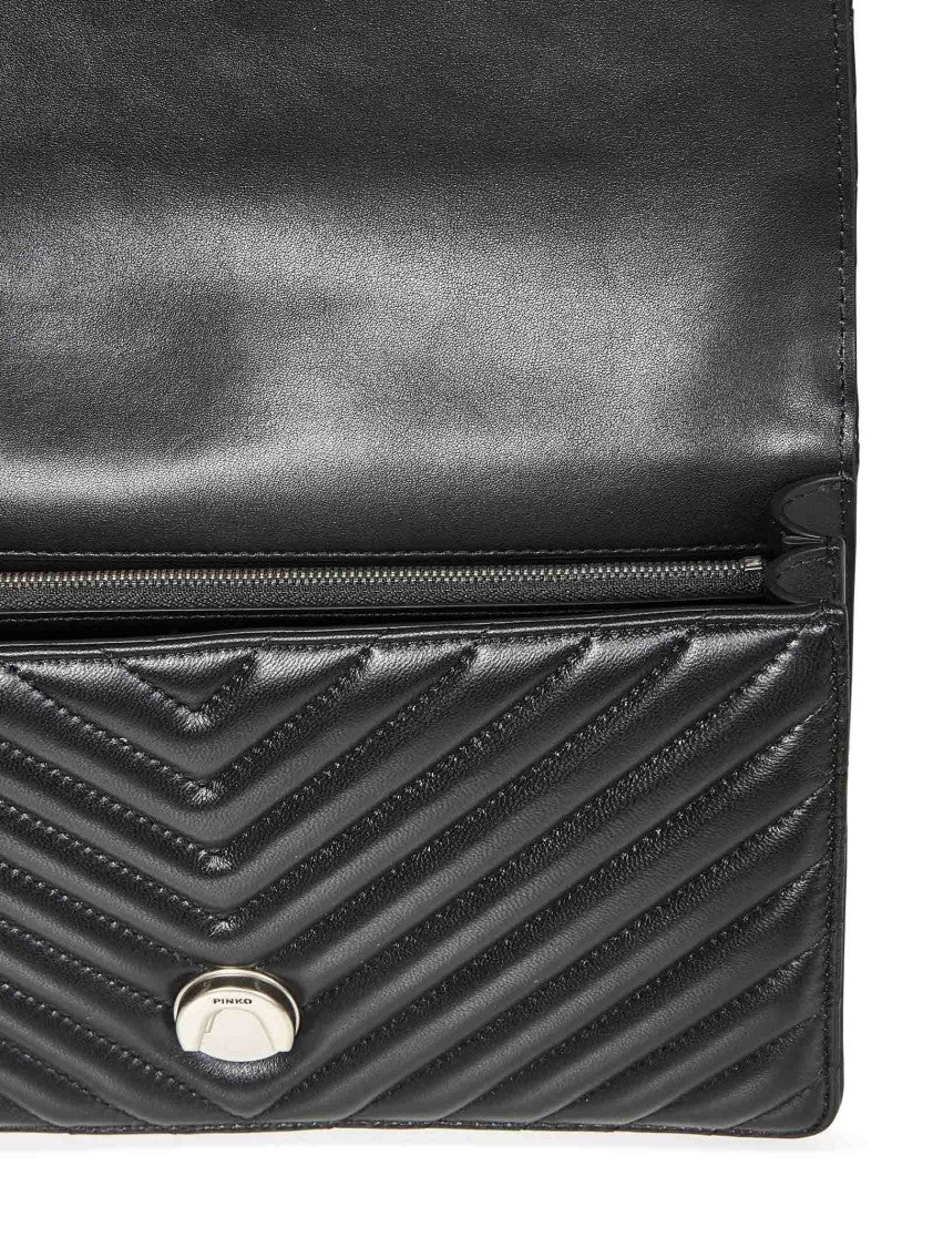 Pinko Chevron-Quilted Nappa Shoulder Bag With Chain Strap