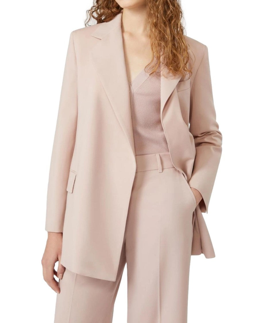 Max Mara Tailored Virgin Wool Blazer With Notched Lapel