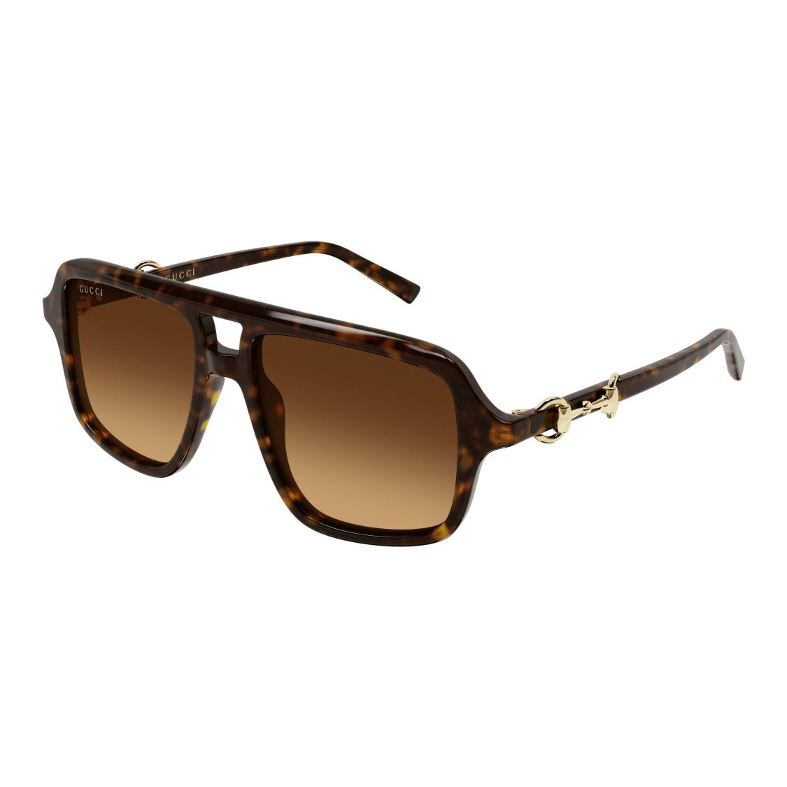 Gucci Oversized Square Tortoiseshell Sunglasses With Gradient Lenses