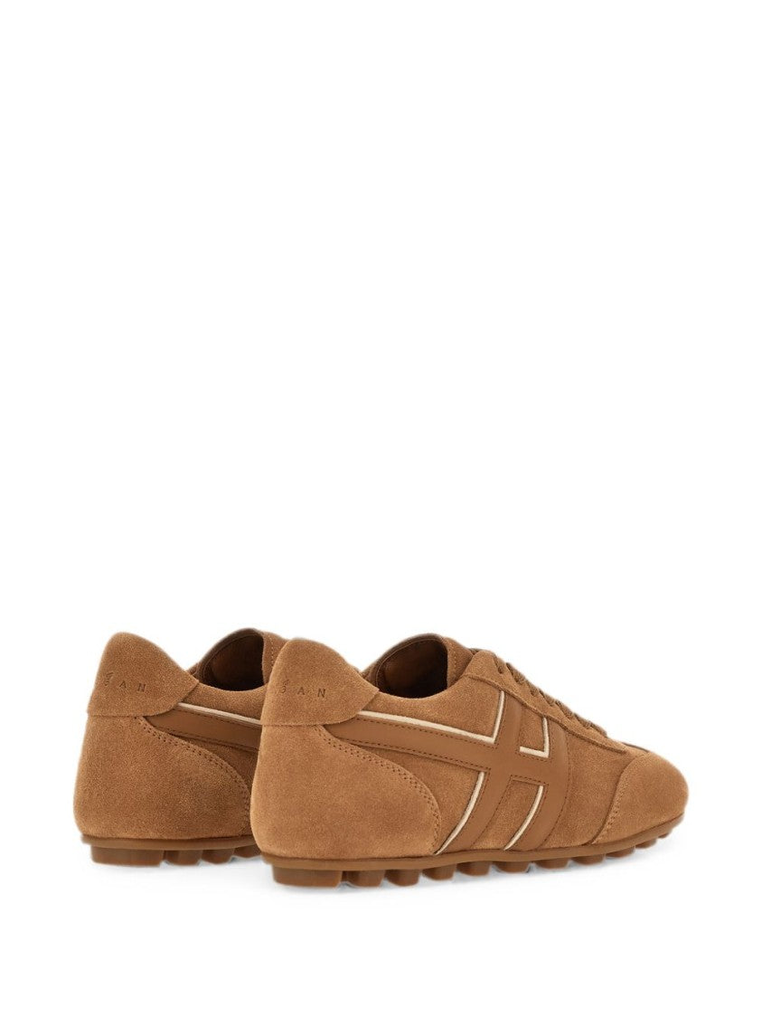 Hogan Low-Profile Suede Sneakers With Distinctive Side Panel Design