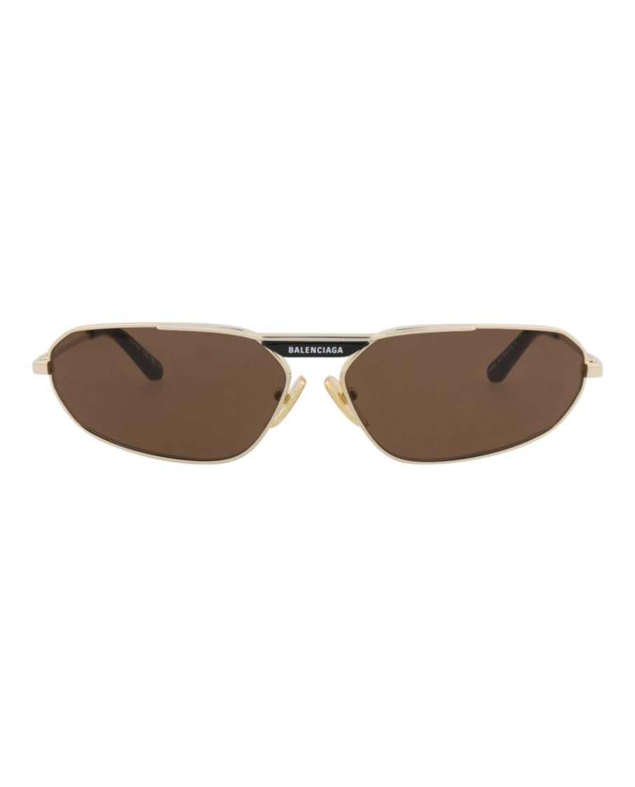 Balenciaga Shield-Frame Metal Sunglasses
