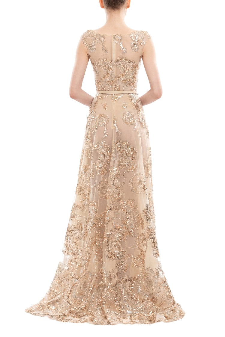 Saiid Kobeisy Embroidered Tulle Long Dress