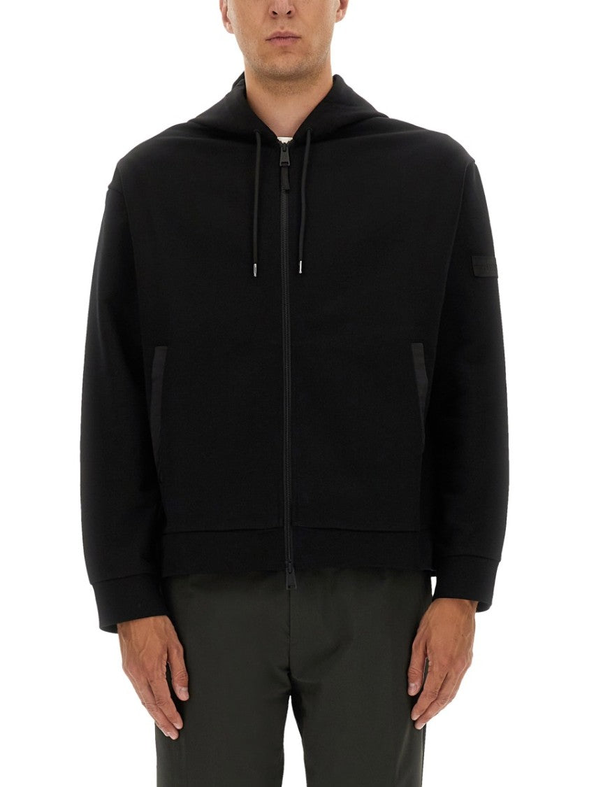 Premiata Zip Sweatshirt With Contrasting Fabric Panel