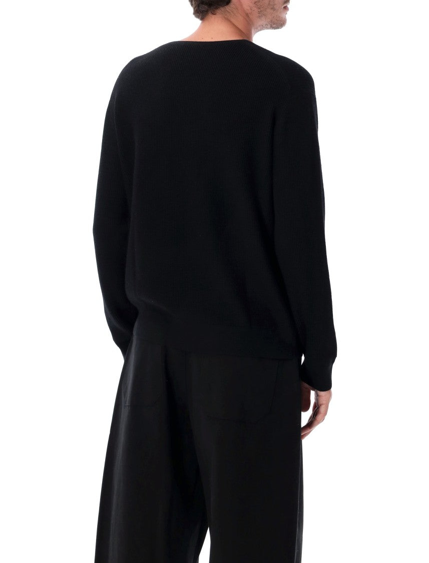 Studio Nicholson Long-Sleeve Button Placket Knit Top