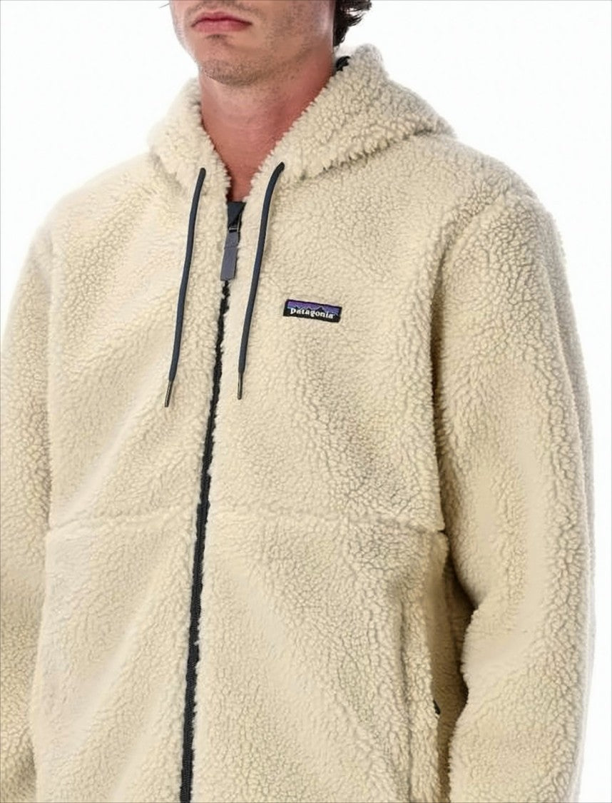Patagonia Textured Fleece Jacket With Attached Hood