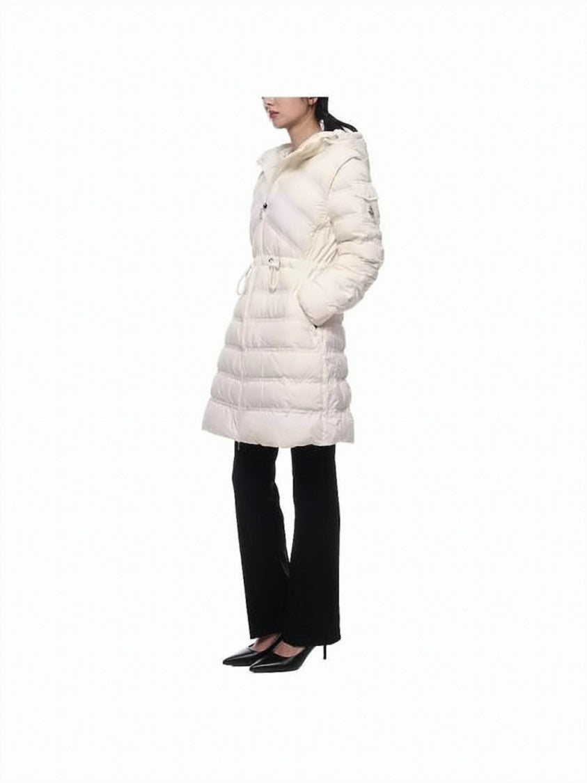 Moncler Quilted Long Padded Coat With Drawstring Waist