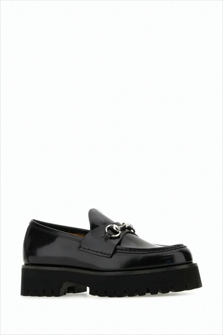 Gucci Polished Leather Loafers With Metallic Horsebit Detail