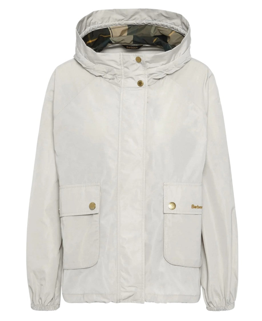 Barbour Boxy White Hooded Jacket