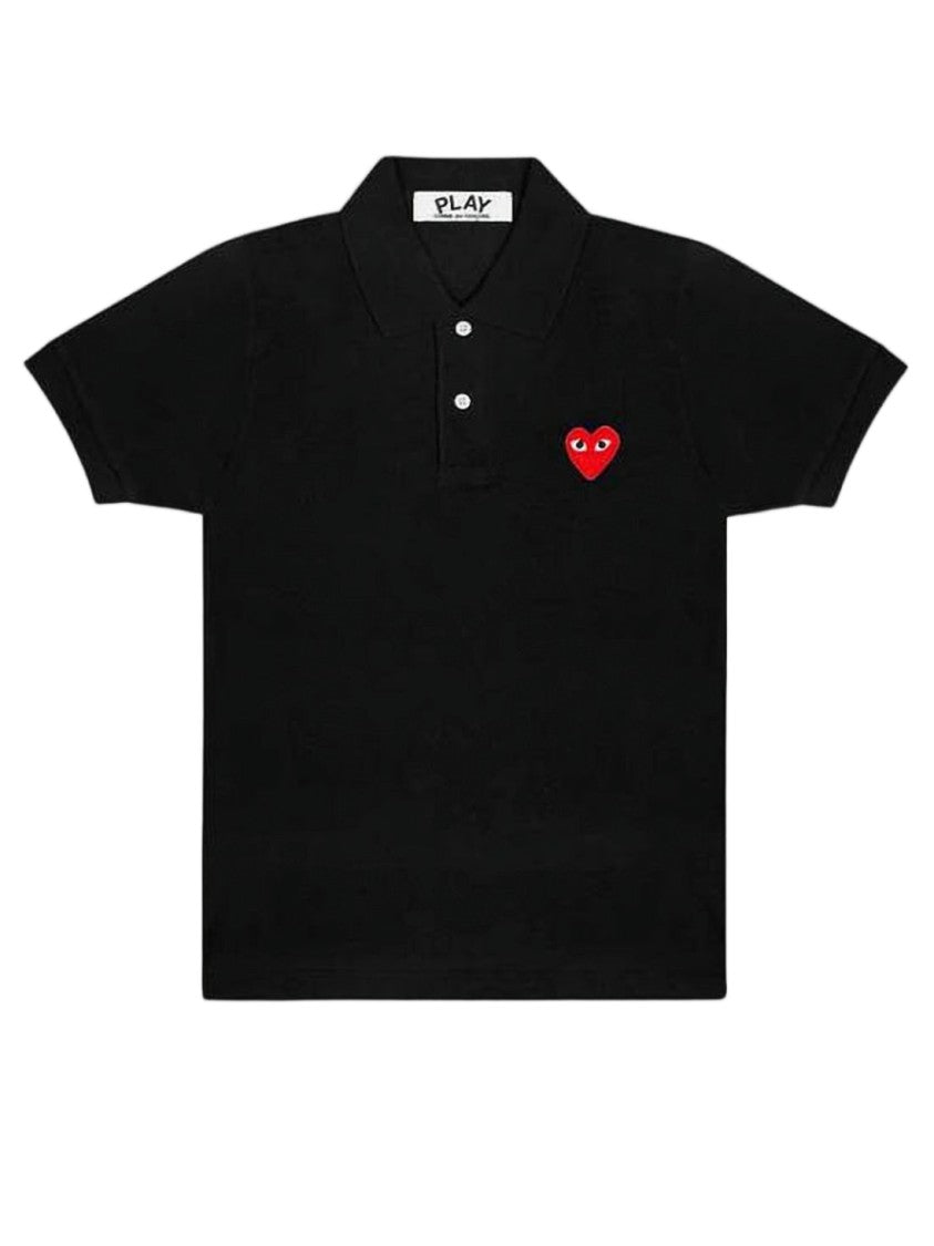 Comme Des Garçons Short-Sleeve Polo Shirt With Heart Emblem