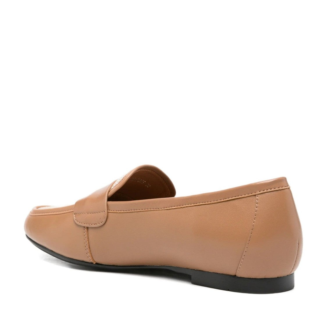Adrianna Feretti Brown Textured Fabric Panel Leather Loafers