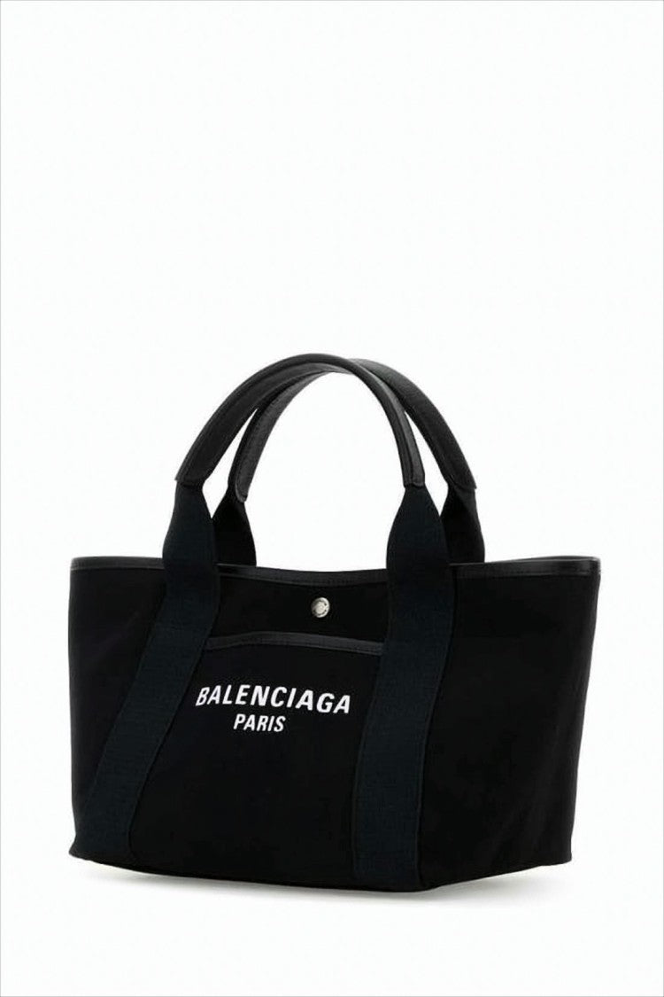 Balenciaga Structured Black Tote Bag With Calf Leather Details