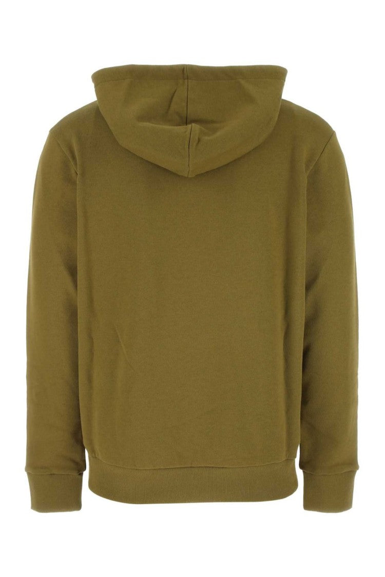 Balmain Relaxed Fit Green Hoodie With Bold Print