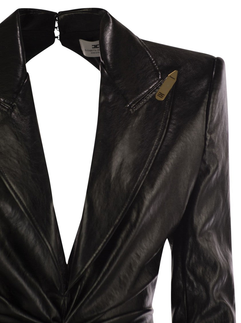 Elisabetta Franchi Craquelé Dress With Lapels