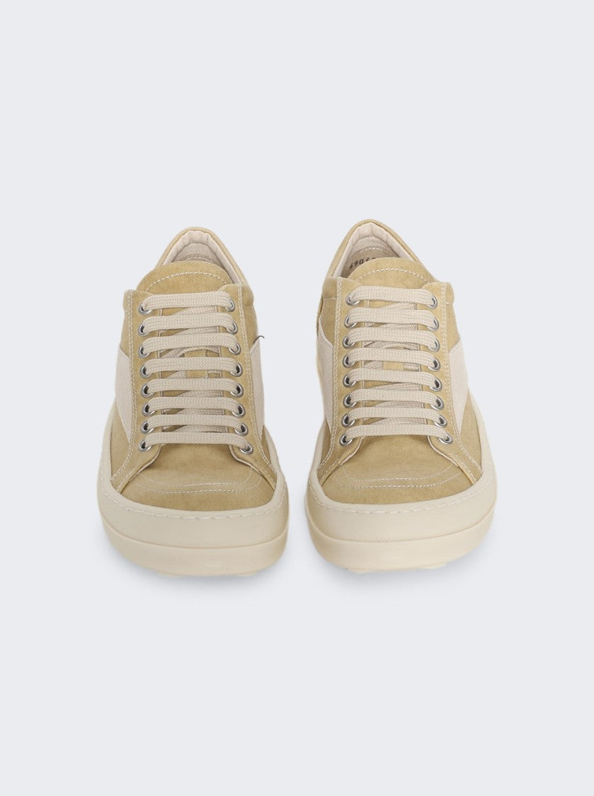 Drkshdw By Rick Owens Denim Vintage Sneakers Parchment And Milk