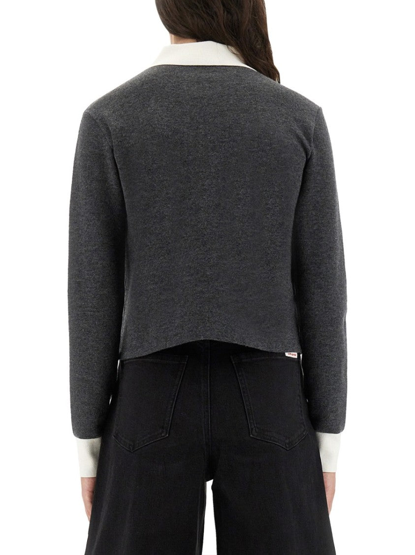 Self-Portrait Cardigan With Contrasting Collar