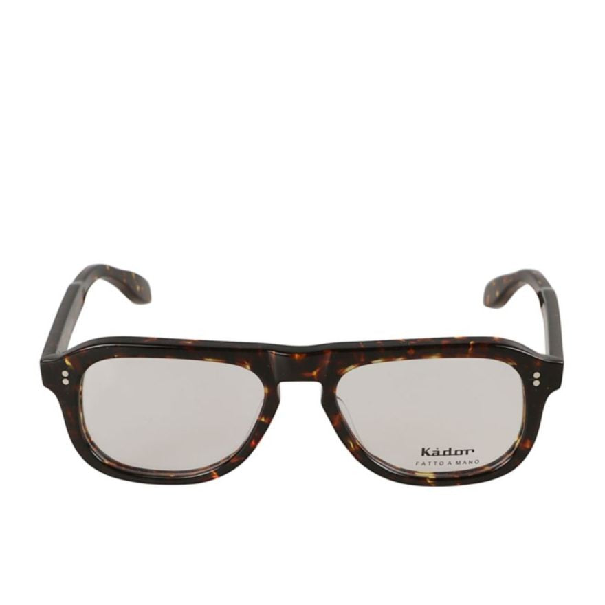 Kador Bravo Rectangular Tortoiseshell Eyeglasses With Metallic Rivet Details