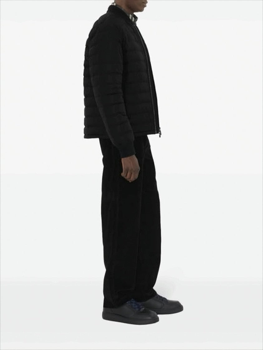 Burberry Quilted Bomber Jacket With Ribbed Accents