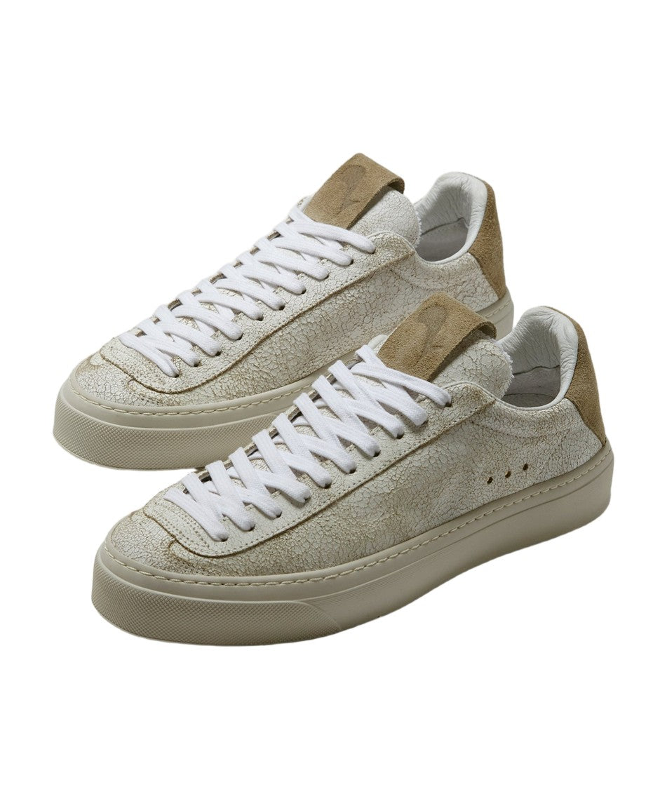 Aqua Alta Venice Craquel Leather Sneakers With Lightweight Sole