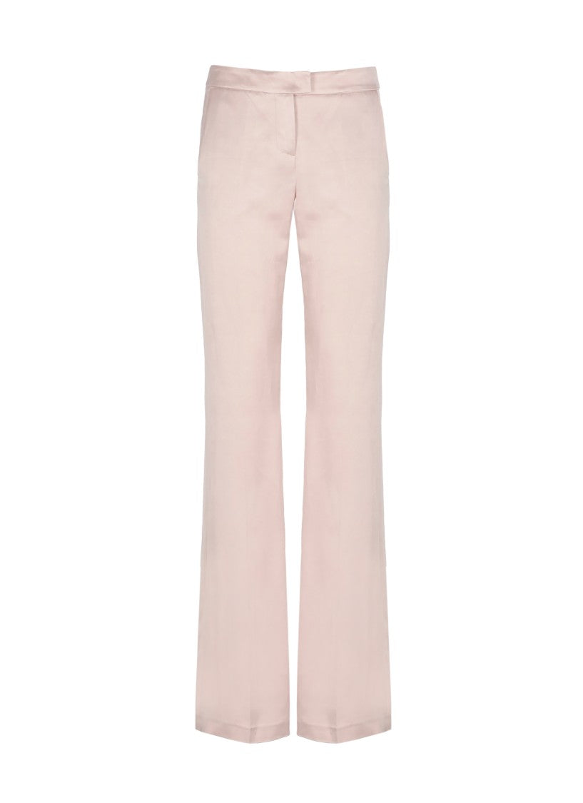 The Andamane Pink Gladys Satin Straight-Leg Pants