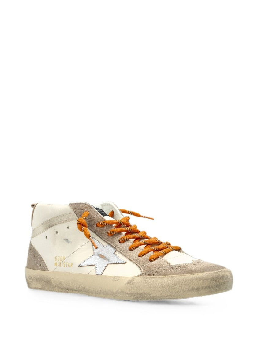 Golden Goose Vintage-Inspired Mid-Top Sneakers With Distressed Leather