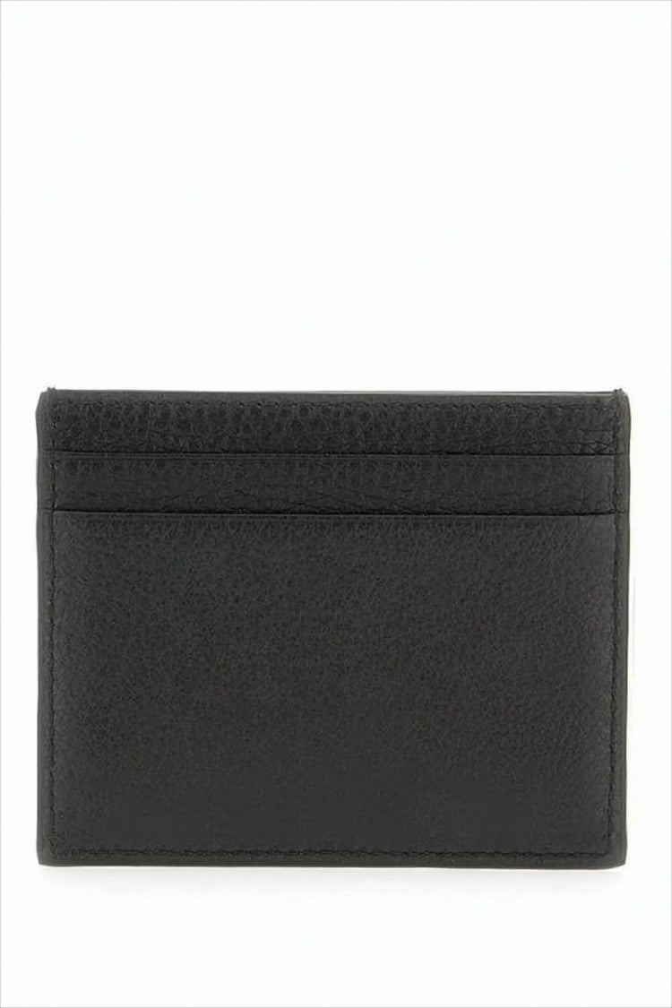 Valentino Garavani Textured Leather Card Wallet With Metal Studs