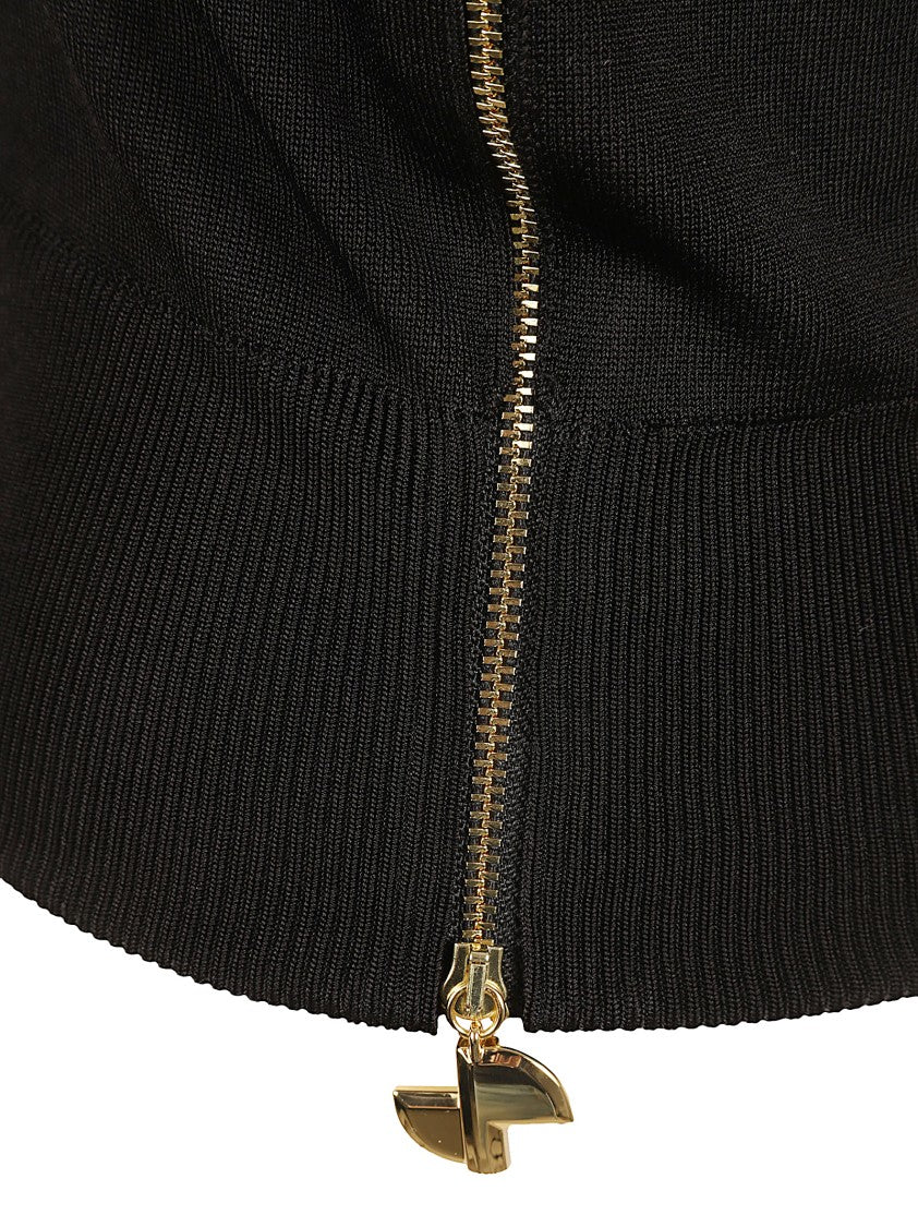 Patou One-Shoulder Ribbed Black Top