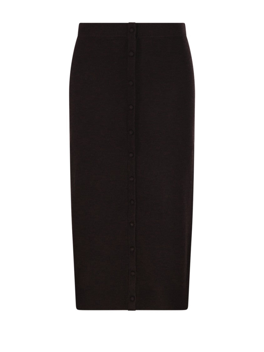 Victoria Beckham Button Detail Midi Skirt