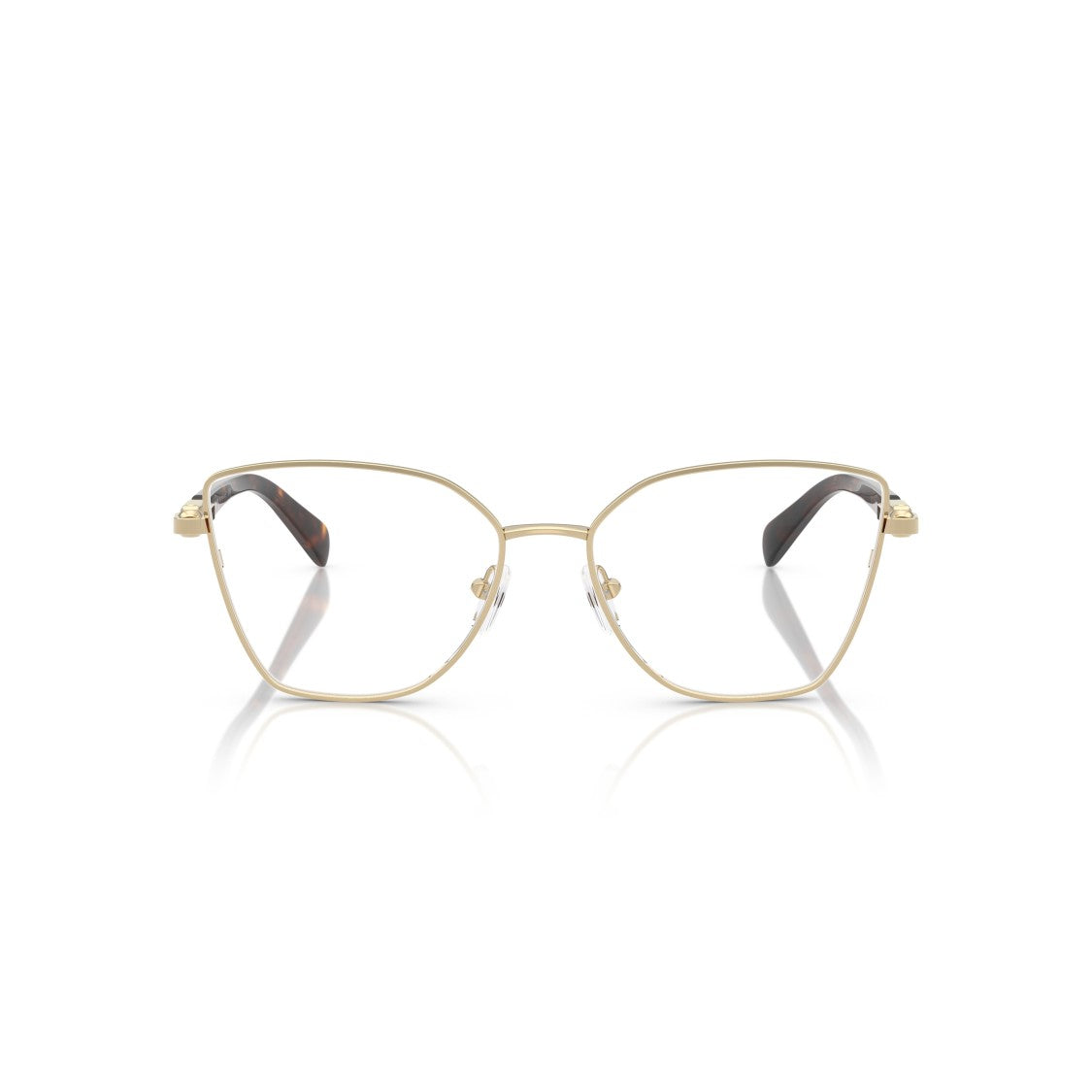 Michael Kors 0Mk3090 Rounded Square Gold-Finish Eyeglasses With Tortoiseshell Temples