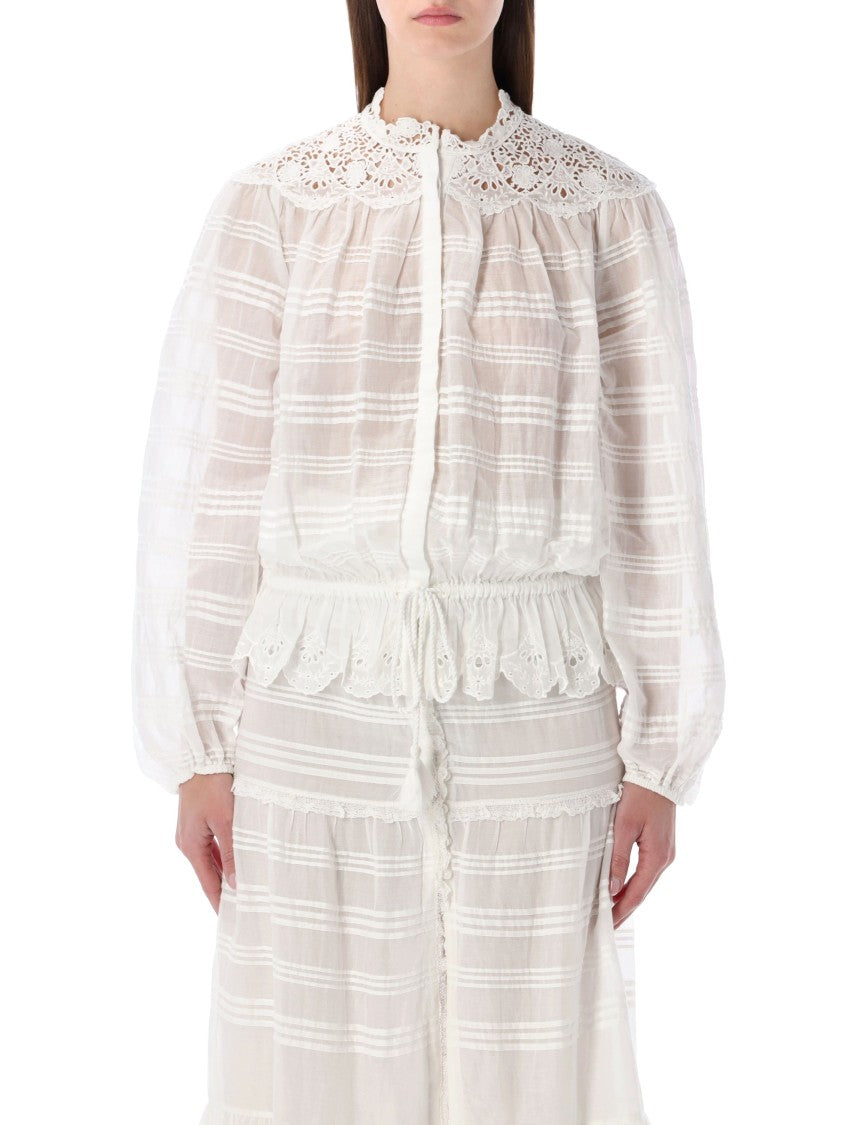 Isabel Marant Étoile Polly Organic Cotton Lace Blouse