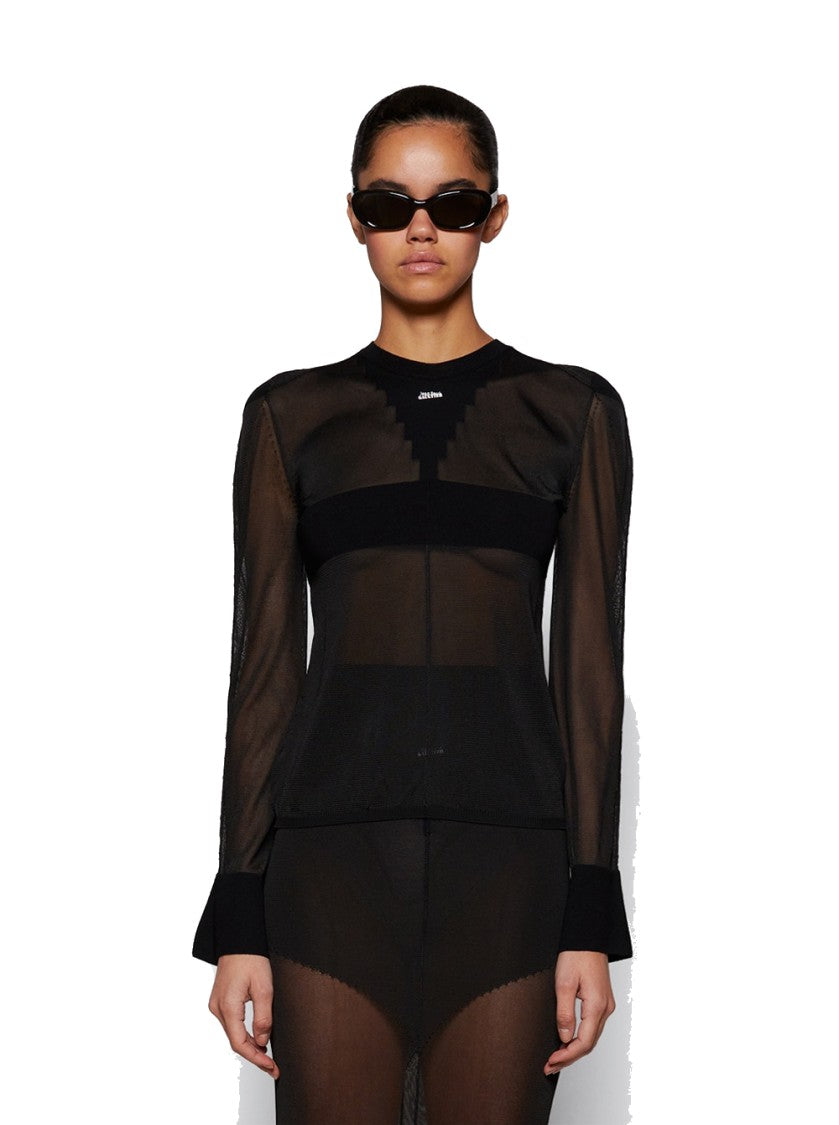 Jean Paul Gaultier Sheer Knitted Pullover Black
