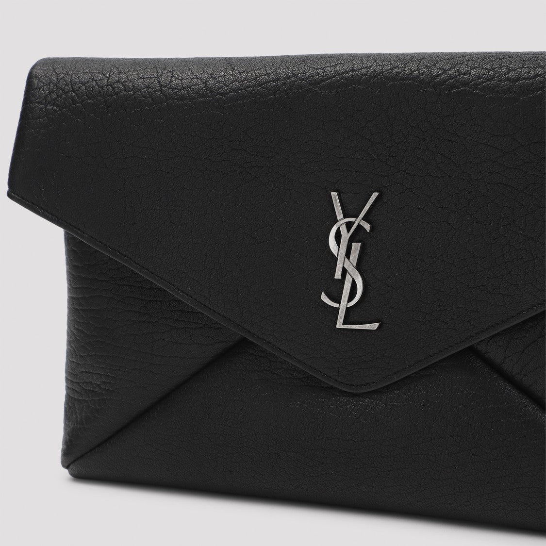 Saint Laurent Black Lamb Leather Large Pouch