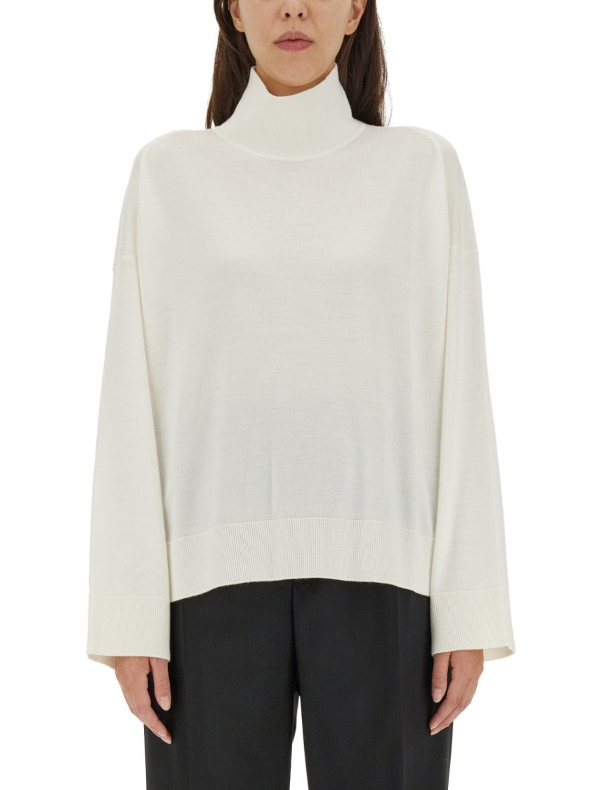 Bottega Veneta High Neck Turtleneck Sweater With Embroidered Detail