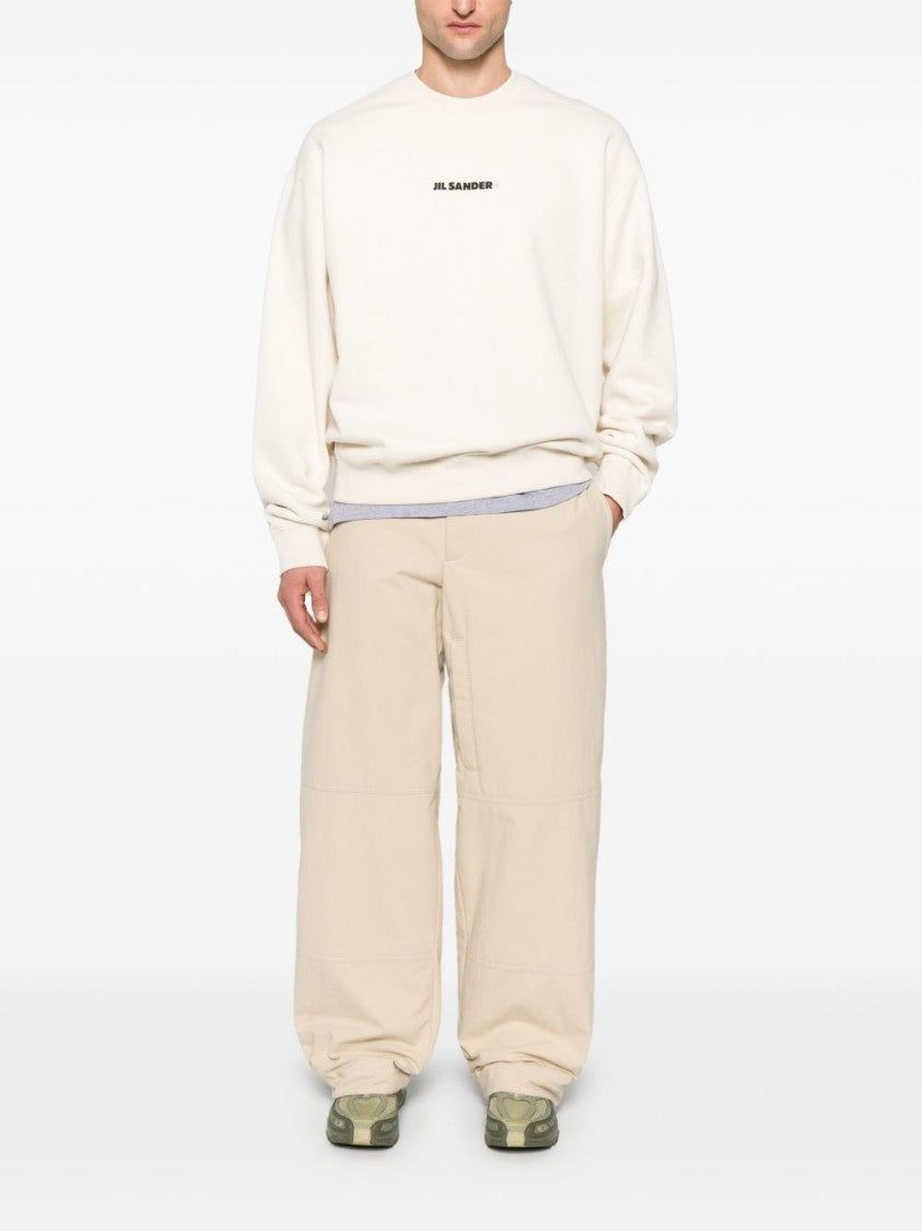 Jil Sander Beige Relaxed-Fit Sweatshirt With Design